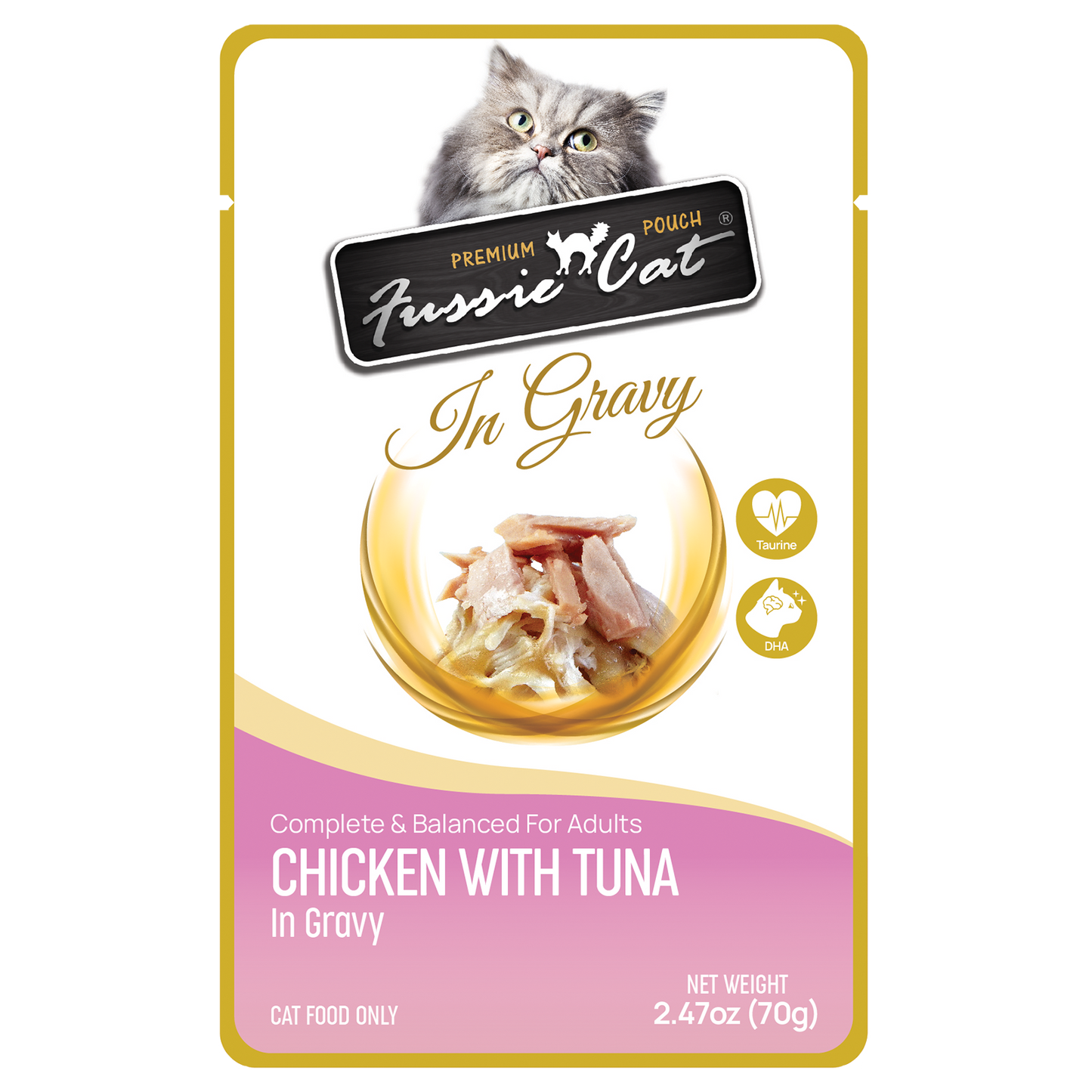 Fussie Cat Chicken with Tuna in Gravy Cat Food Pouch