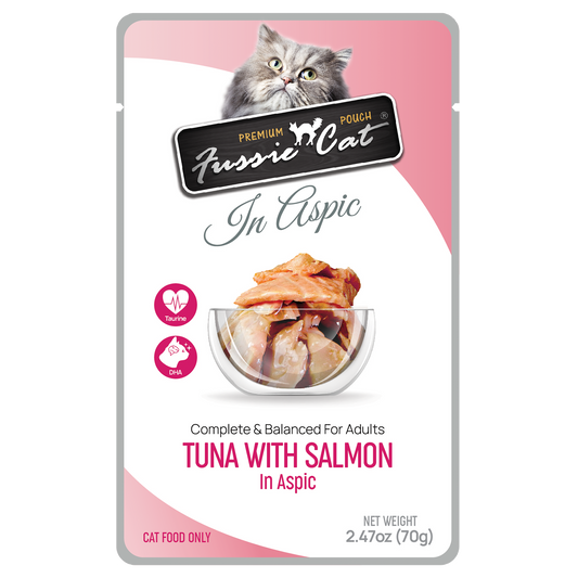 Fussie Cat Tuna with Salmon in Aspic Cat Food Pouch