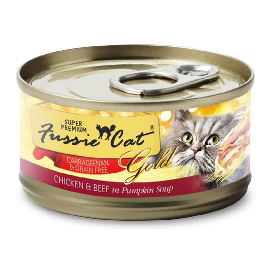 Fussie Cat Super Premium Grain Free Chicken and Beef in Pumpkin Soup Canned Cat Food